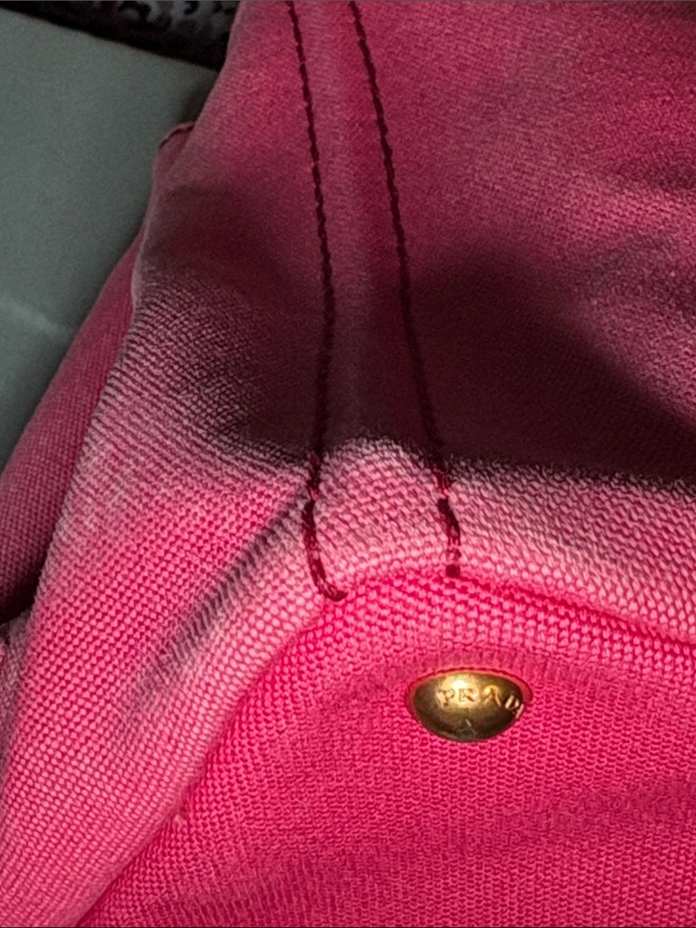 Prada Canapa Peonia Canvas Tote - Medium Handbag Pink BN2642 - Picture 11 of 16